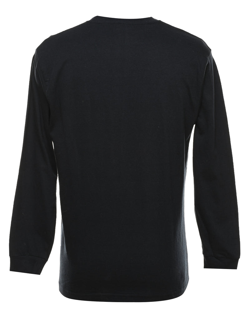 Champion Plain Black Long-Sleeve T-shirt - M