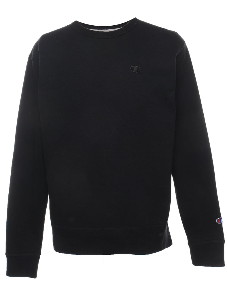 Champion Plain Black Sweatshirt - M