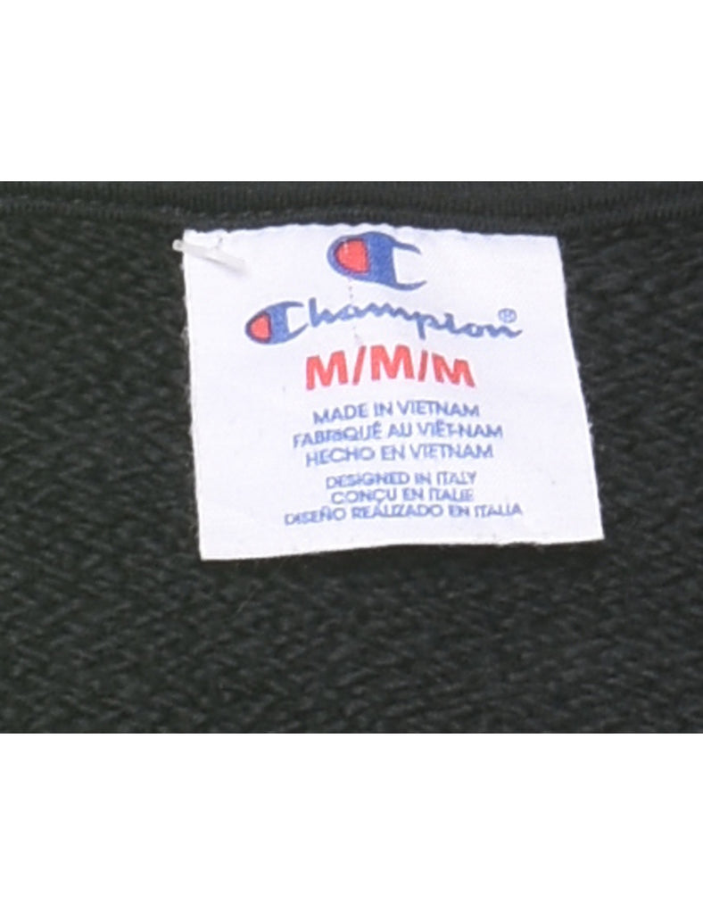 Champion Plain Black, White & Olive Green Sweatshirt - M