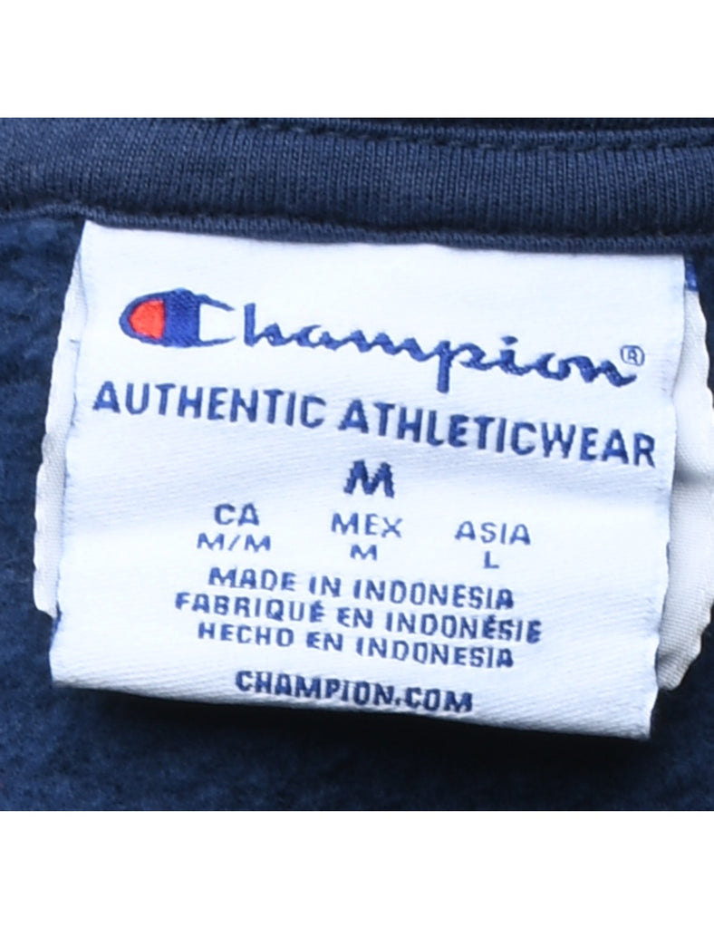 Champion Printed Navy & Yellow Hoodie - M