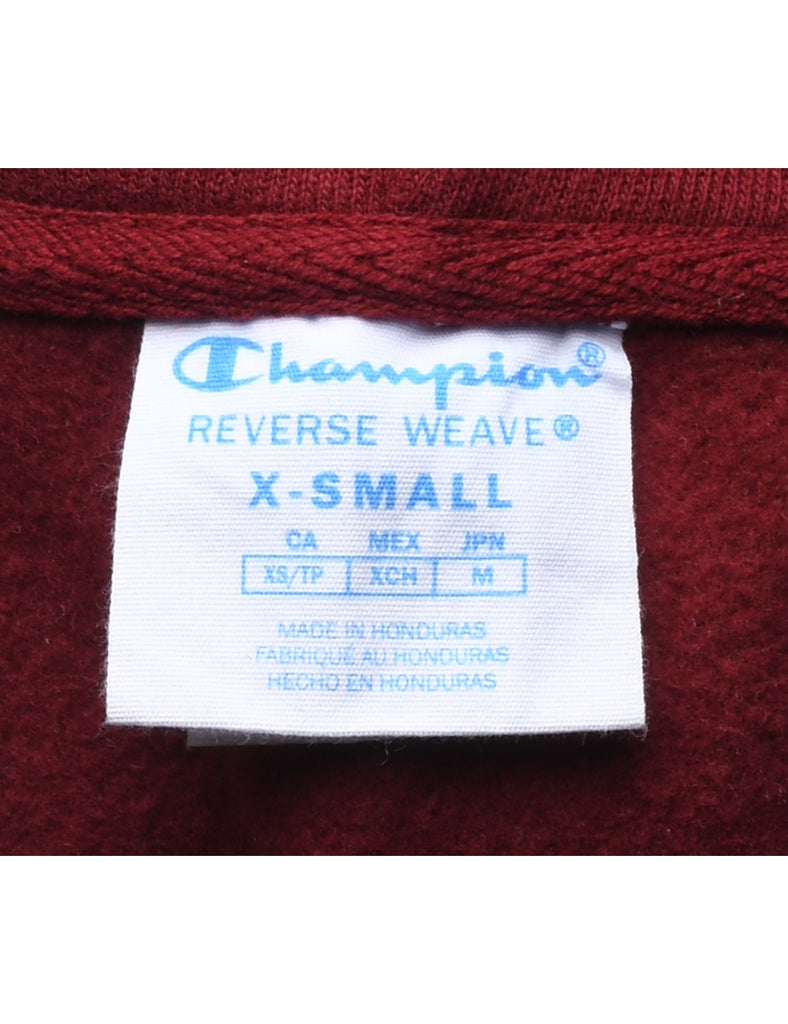 Champion Reverse Weave Maroon Hooded Sweatshirt - XS