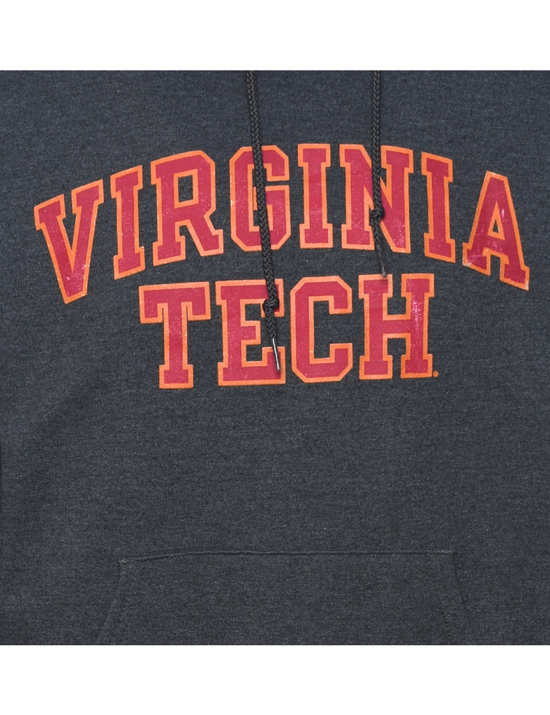 Champion Virginia Tech Grey & Red Embroidered Hoodie - S