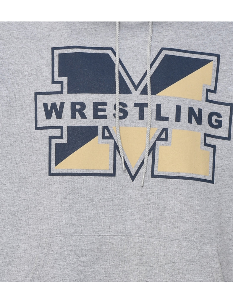 Champion Wrestling Grey Printed Hoodie - XL