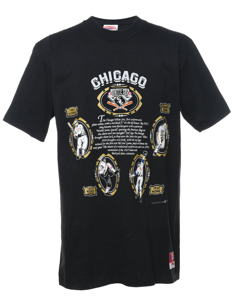 Chicago Black Printed T-shirt - XL