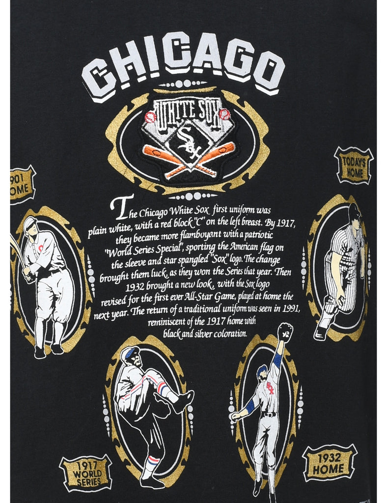 Chicago Black Printed T-shirt - XL