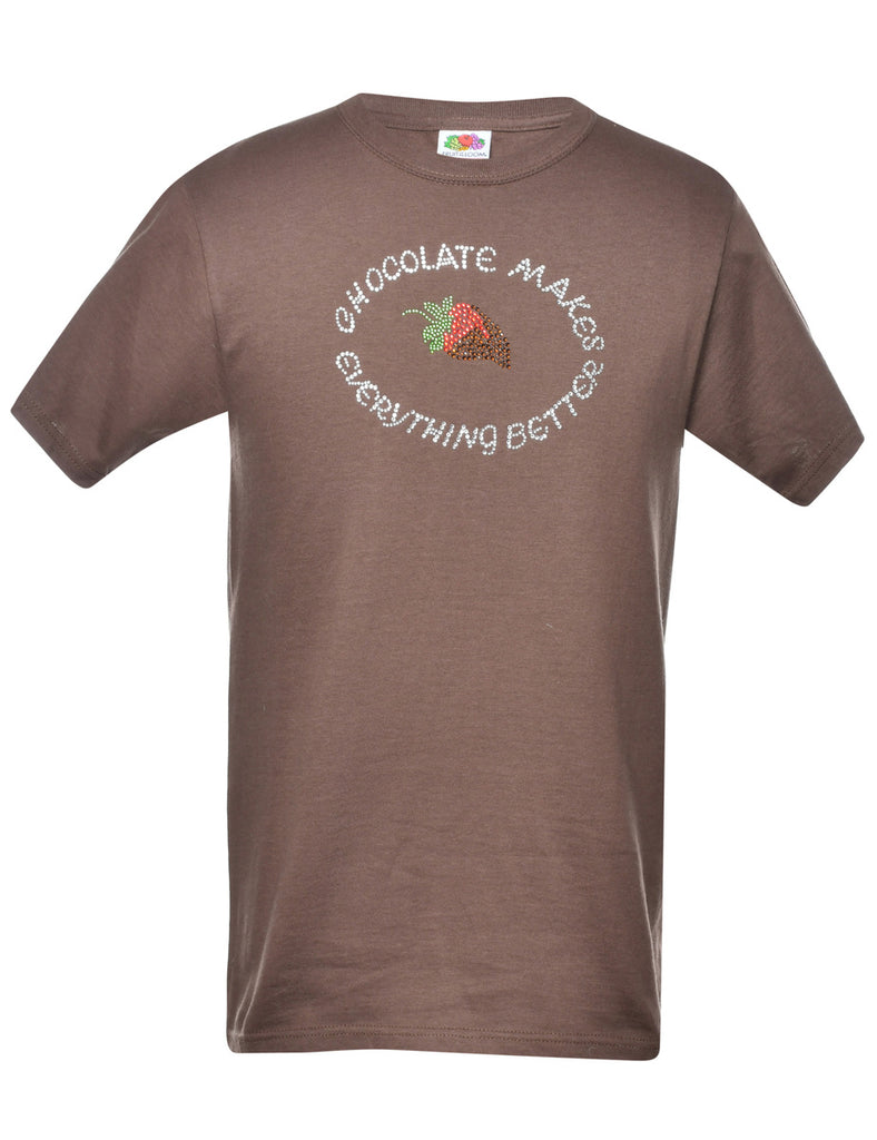 Chocolate Makes Better Everything Printed T-shirt - S