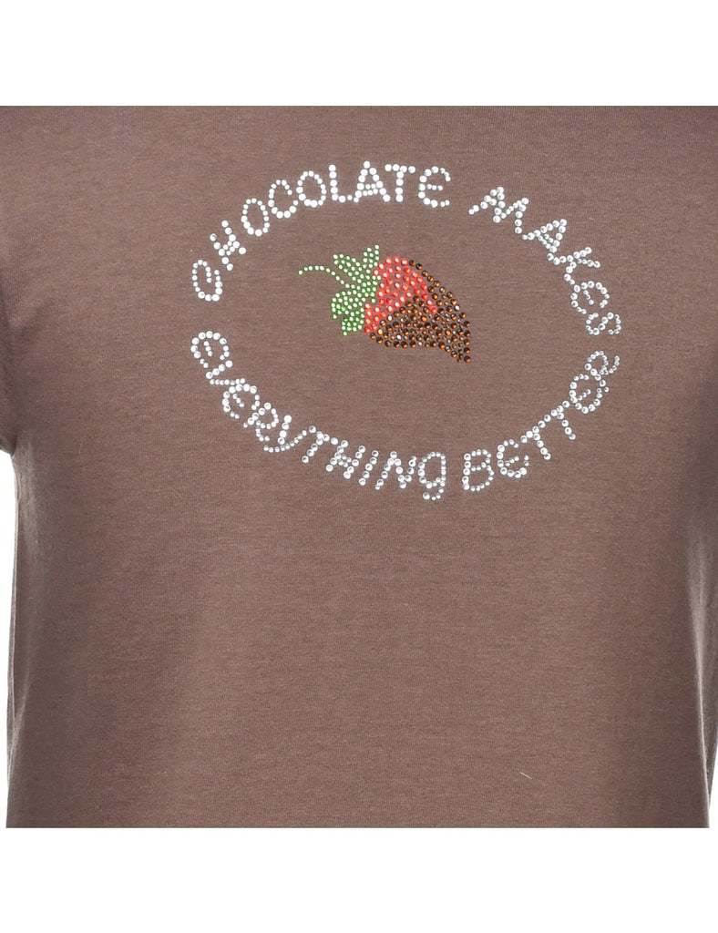 Chocolate Makes Better Everything Printed T-shirt - S