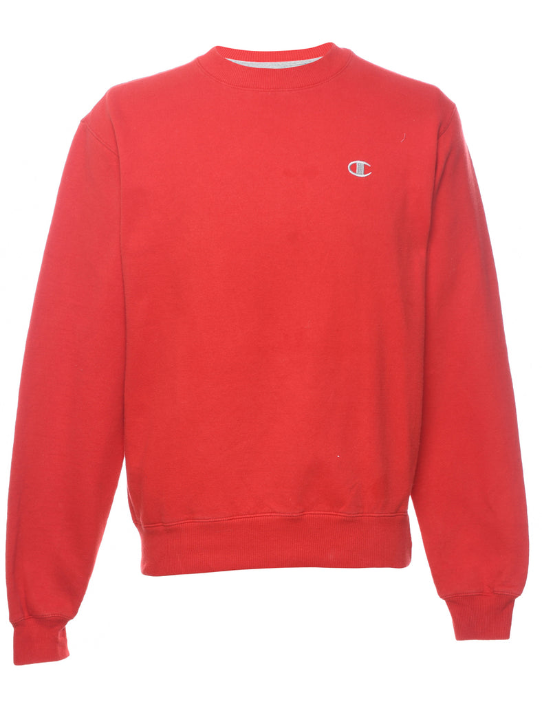 Classic Plain Red Champion Sweatshirt - S