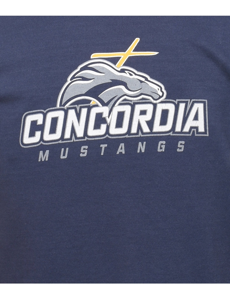 Concordia Mustangs Navy Printed Sweatshirt - S