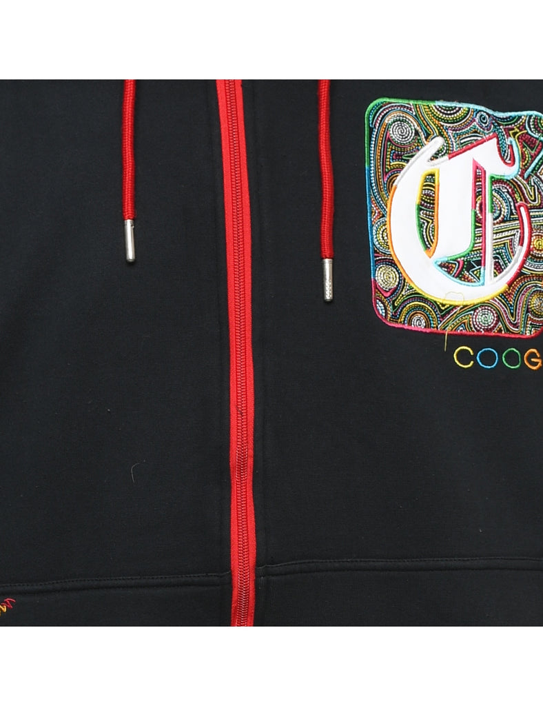 Coogi Design Black 1990s Printed Hoodie - XXL