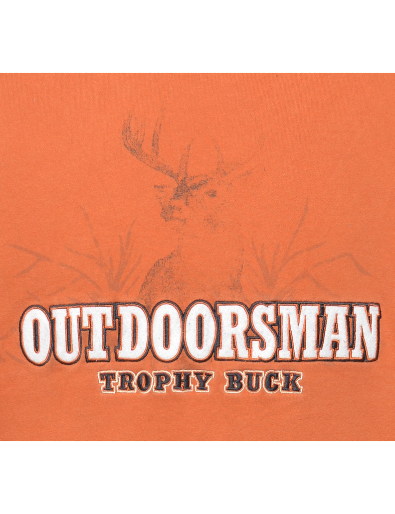 Coral Outdoorsman Trophy Buck Animal Sweatshirt - S