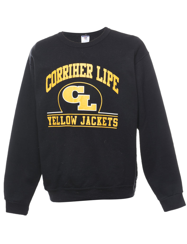 Corriher Lipe Printed Black & Yellow Sweatshirt - L