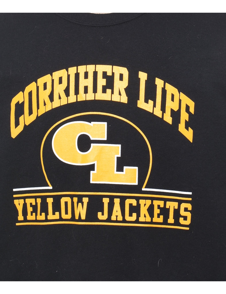 Corriher Lipe Printed Black & Yellow Sweatshirt - L