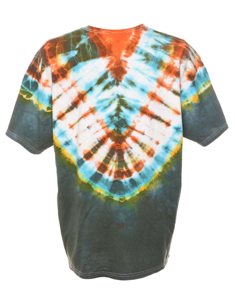 Cotton Tie Dye Design Multi-Colour T-shirt - XL