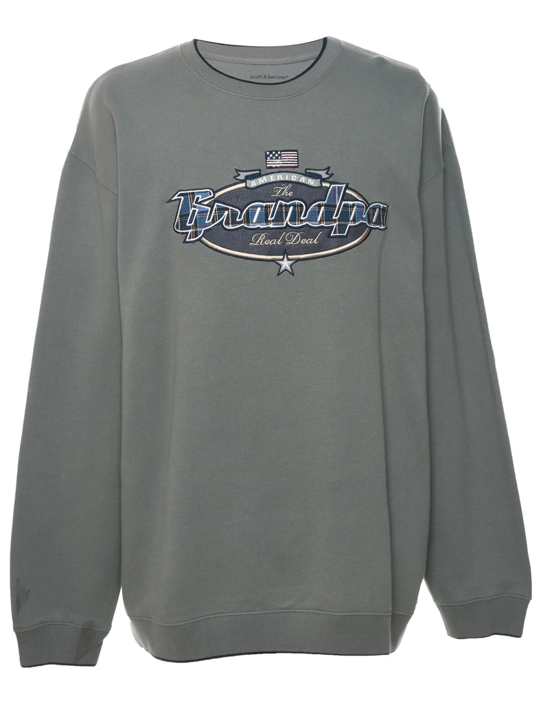 Croft & Barrow The Grandpa Real Deal Embroidered Sweatshirt - L