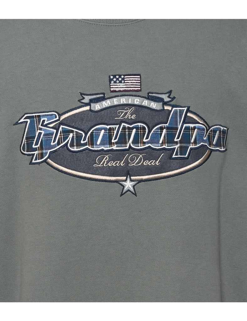 Croft & Barrow The Grandpa Real Deal Embroidered Sweatshirt - L