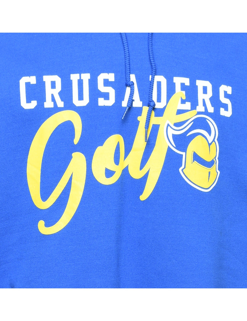 Crusaders Golf Blue & Yellow Printed Hoodie - XL