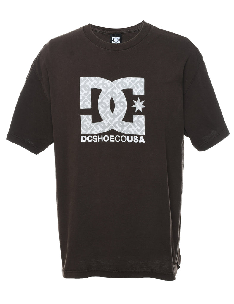 Dark Brown DC Shoe Printed T-shirt - XL