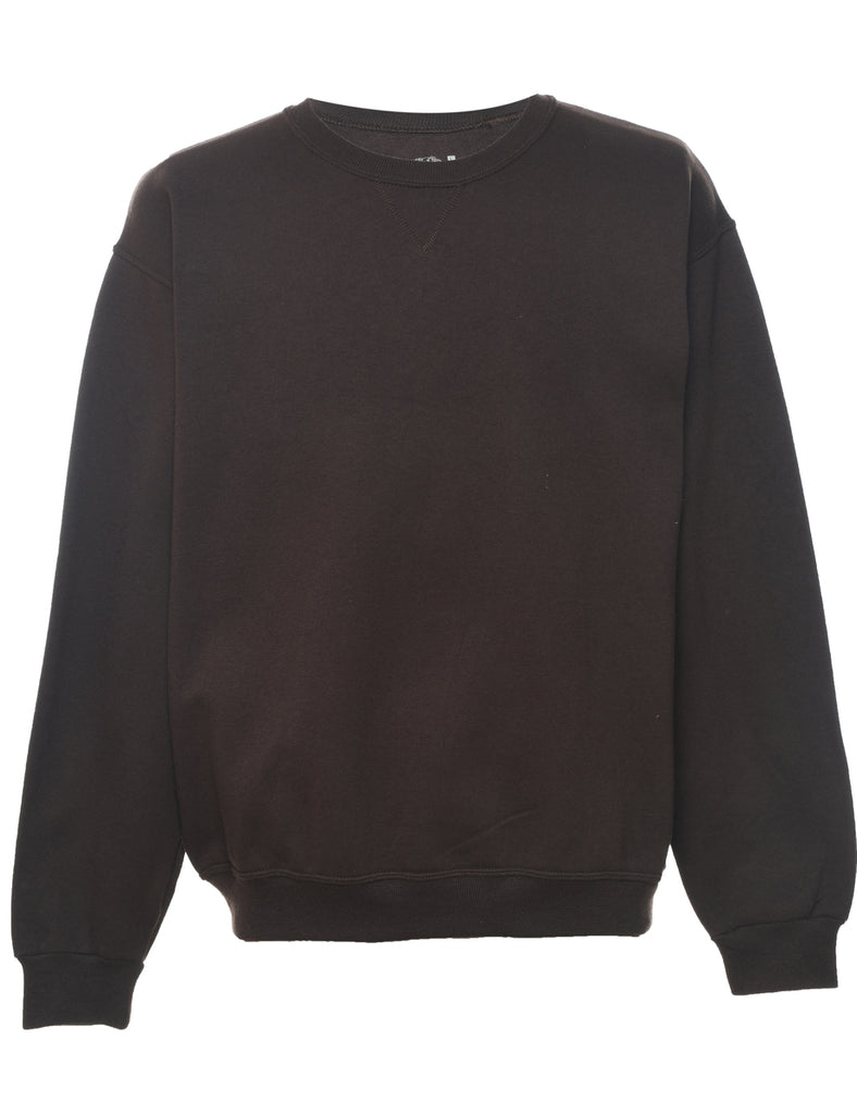 Dark Brown Plain Sweatshirt - L