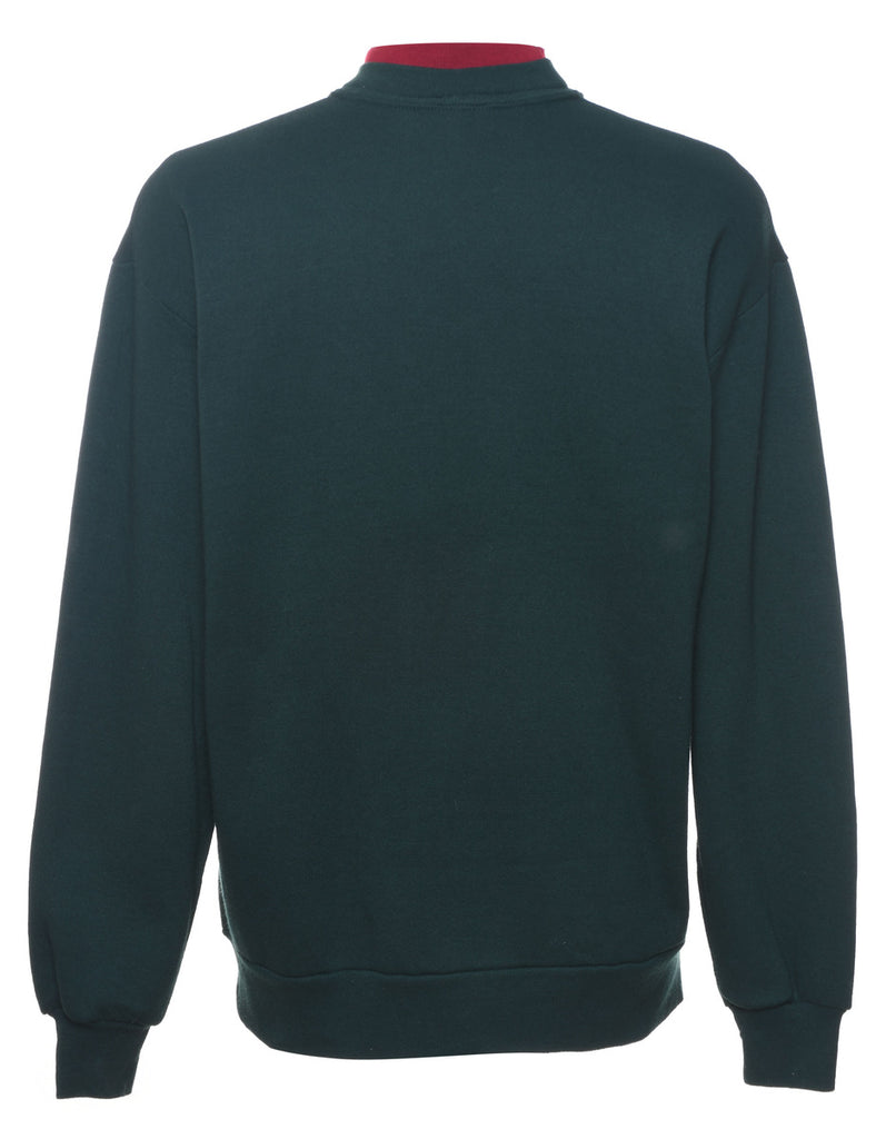 Dark Green A Puppy And Kitten Animal 1990s Sweatshirt - L