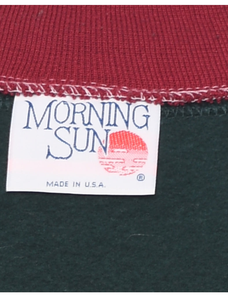 Dark Green A Puppy And Kitten Animal 1990s Sweatshirt - L