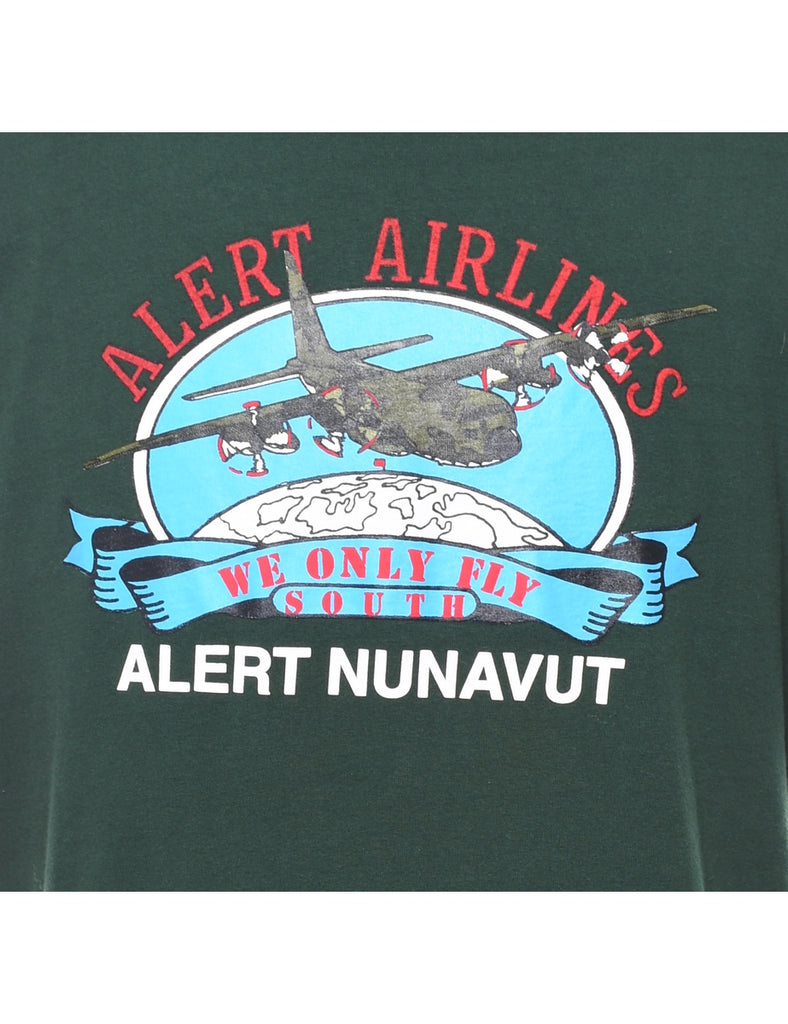 Dark Green Alret Nunavut Printed T-shirt - XL