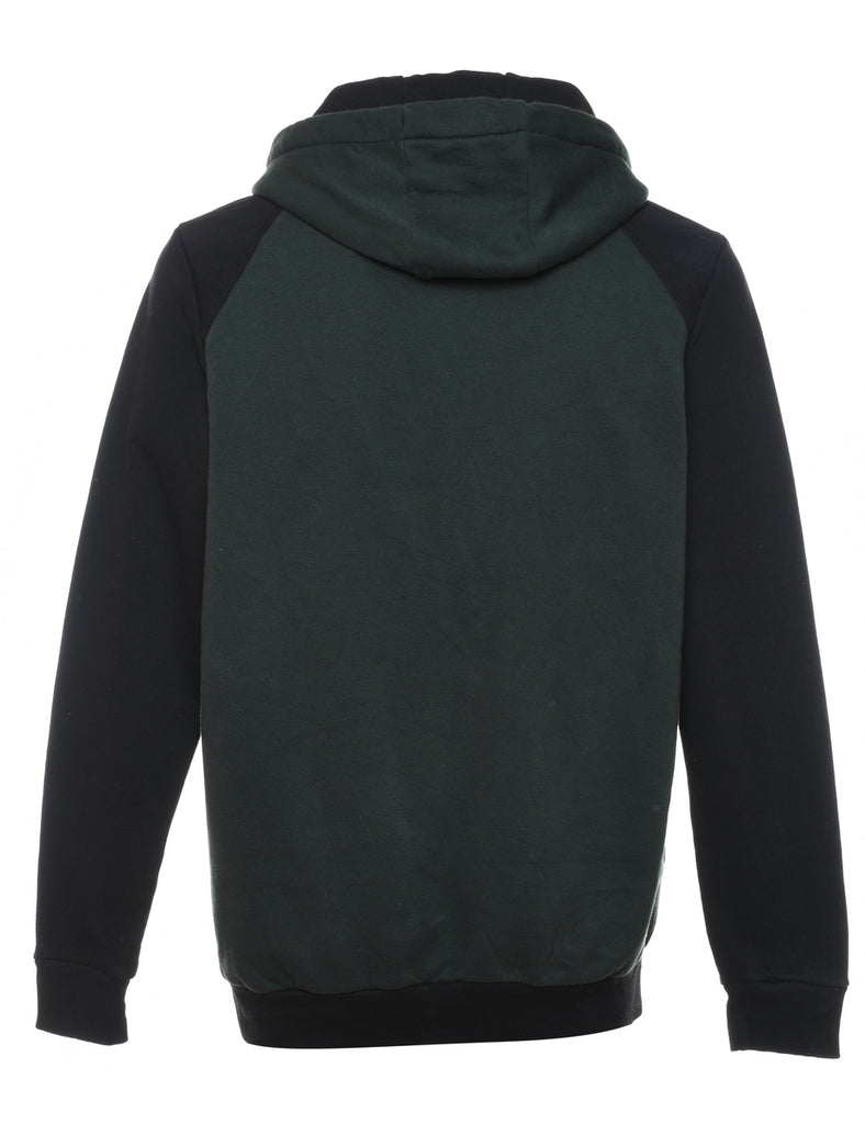 Dark Green & Black Hooded Sweatshirt - L