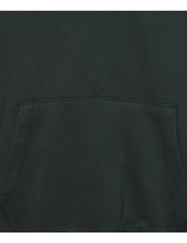 Dark Green & Black Hooded Sweatshirt - L