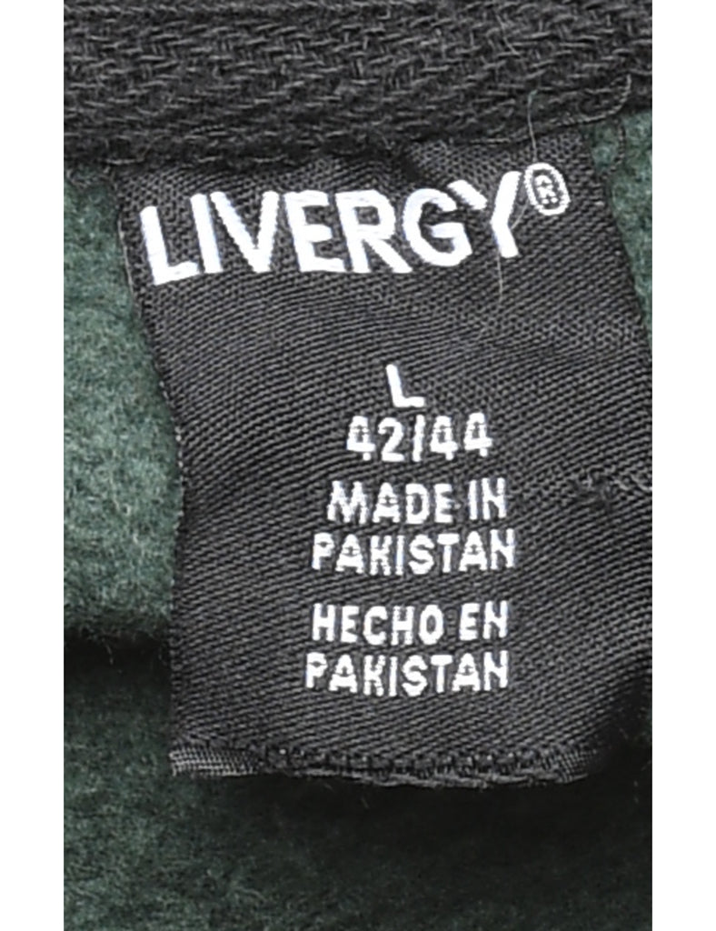 Dark Green & Black Hooded Sweatshirt - L