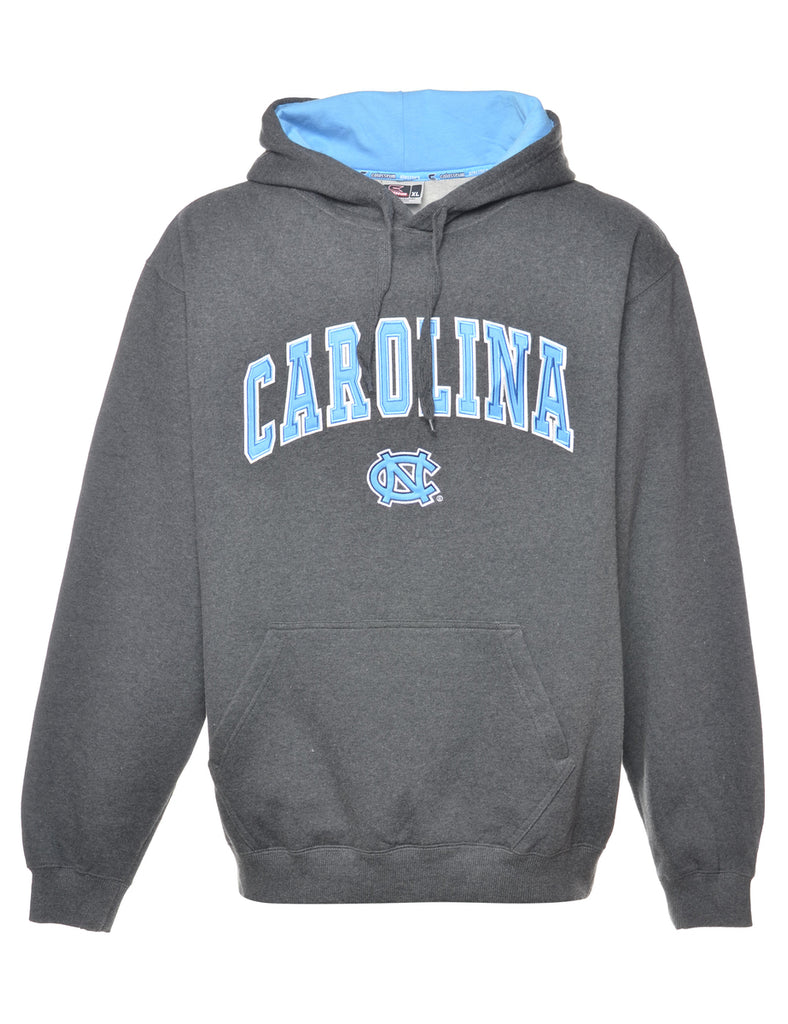 Dark Grey Carolina Printed Hoodie - XL
