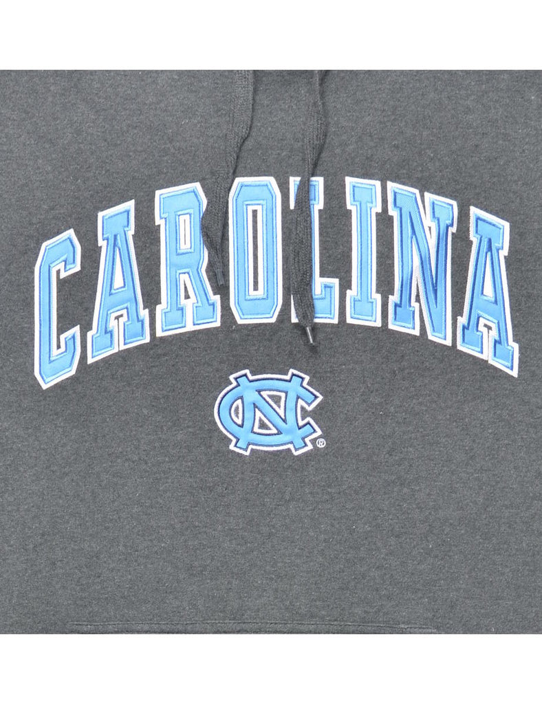 Dark Grey Carolina Printed Hoodie - XL
