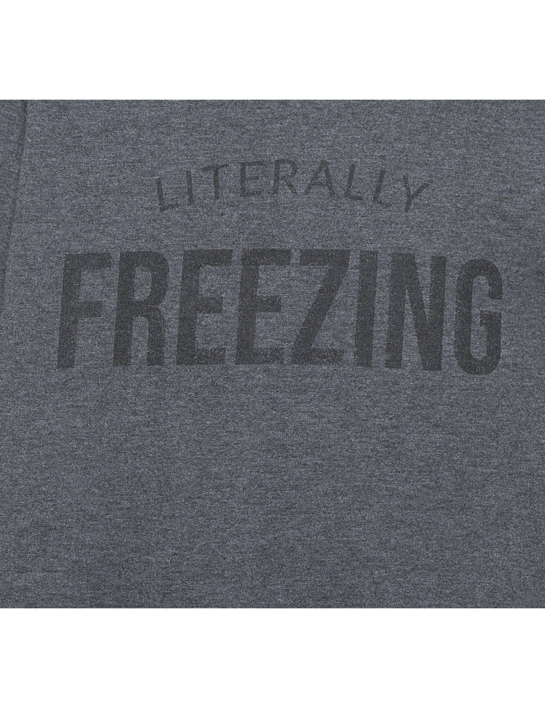 Dark Grey Literally Freezing Printed Sweatshirt - M