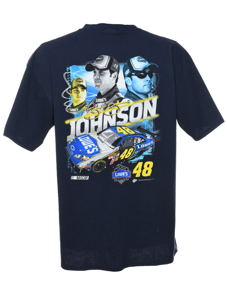 Daytona Racing Design Navy Printed T-shirt - XL