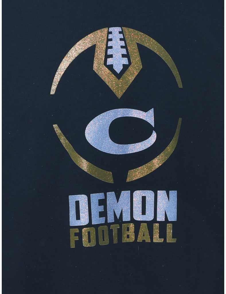 Demon Football Printed Sweatshirt - L