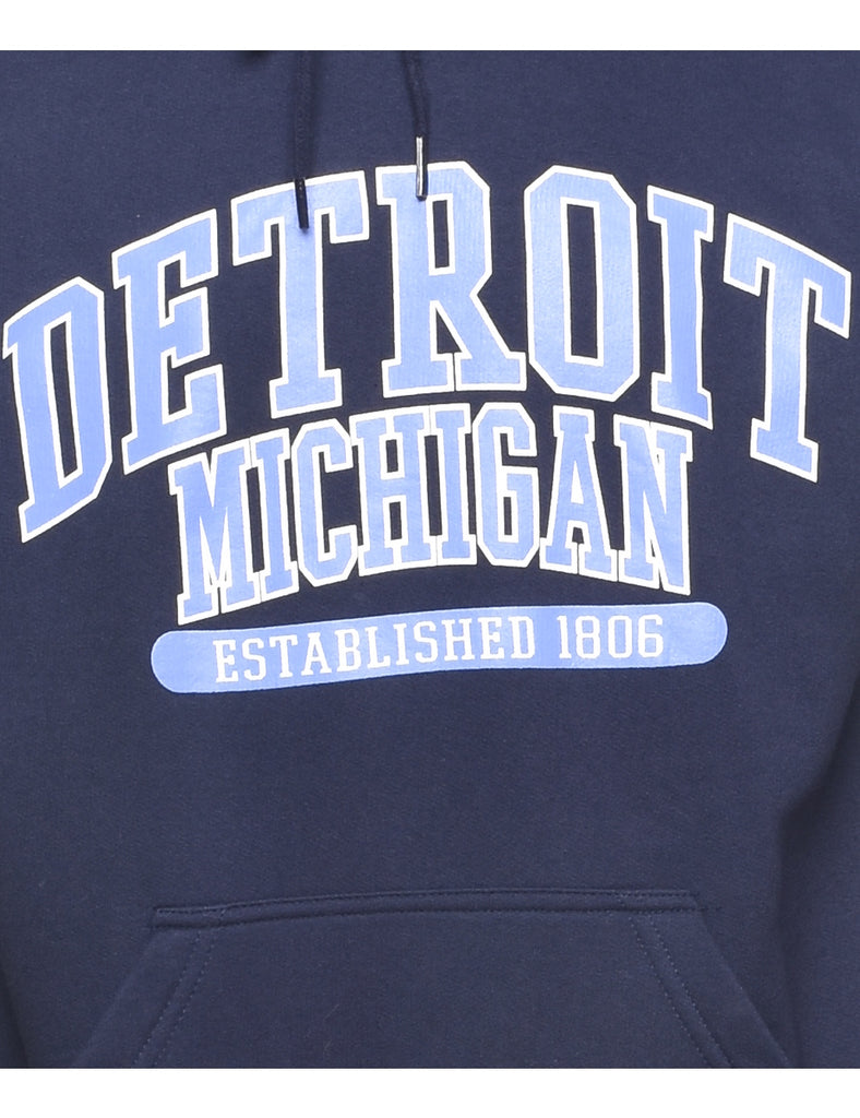 Detroit Michigan Printed Hoodie - M