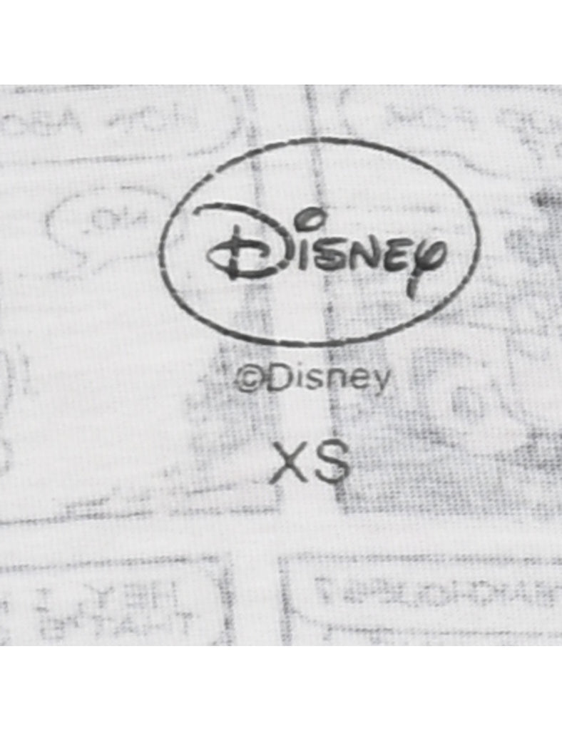 Disney Mickey Mouse Black, Red & White Cartoon T-shirt - XS