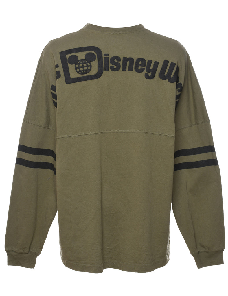 Disney Parks Olive Green & Black Printed T-shirt - XL
