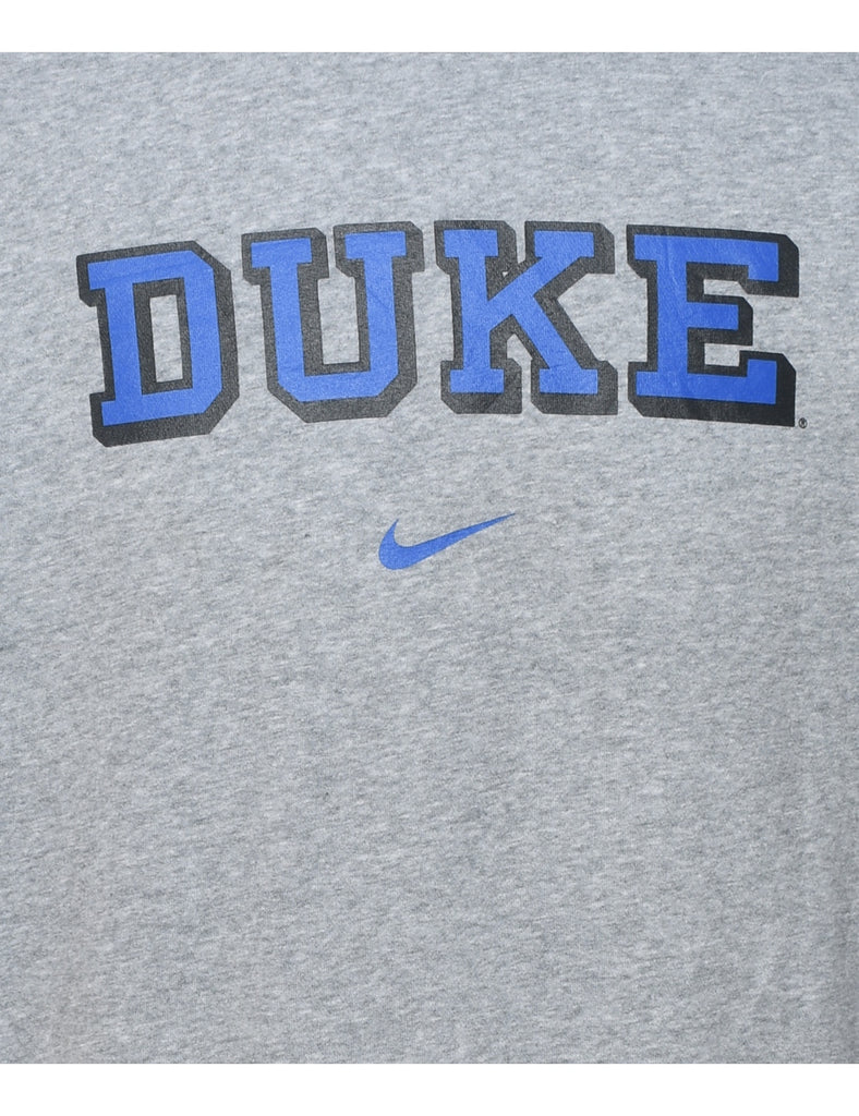 Duke Nike Grey & Blue Printed Sweatshirt - L