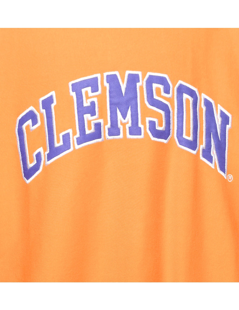 Embroidered Clemson Purple & Orange Sweatshirt - XL