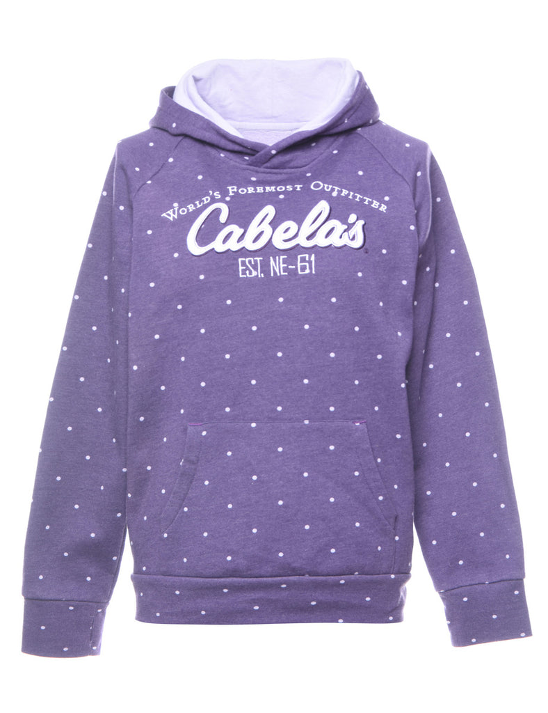 Embroidered Polka Dots Printed Hoodie - XL