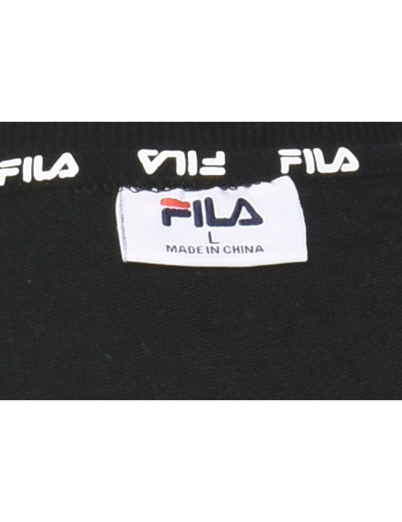 Fila Black & White Contrast Sweatshirt - L