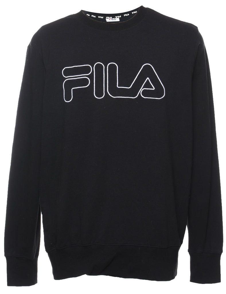 Fila Embroidered Black Sweatshirt - L