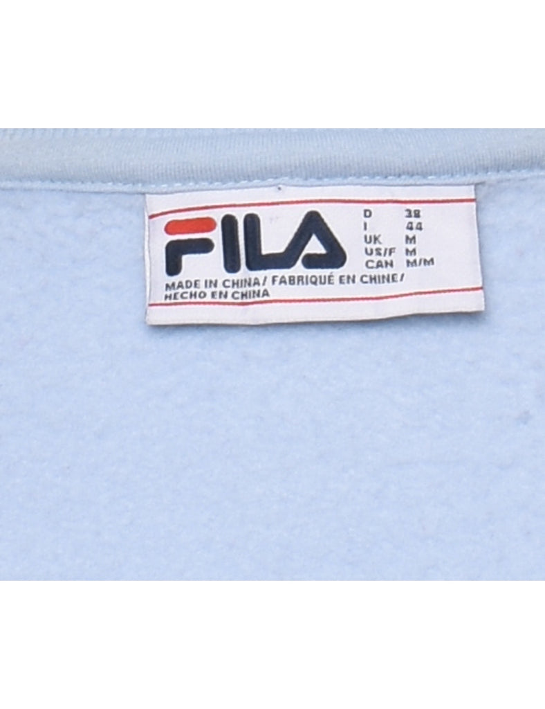 Fila Embroidered Light Blue & White Sweatshirt - M