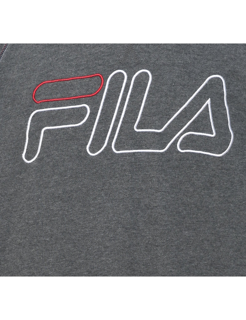 Fila Embroidered Plain Grey Sweatshirt - M
