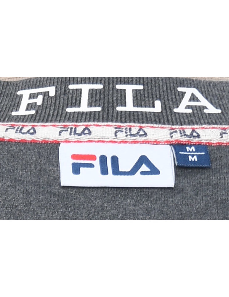 Fila Embroidered Plain Grey Sweatshirt - M