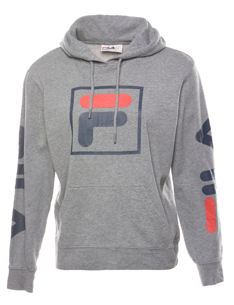Fila Grey, Navy & Red Hoodie - S