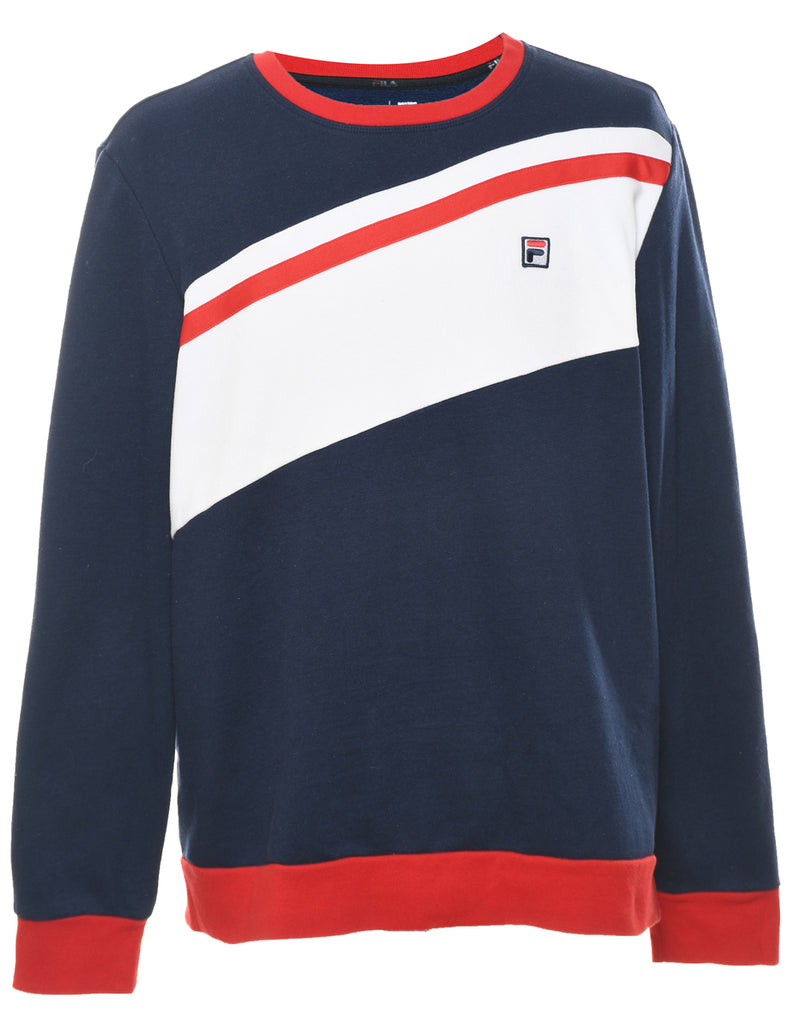 Fila Navy, Red & White Contrast Sweatshirt - L