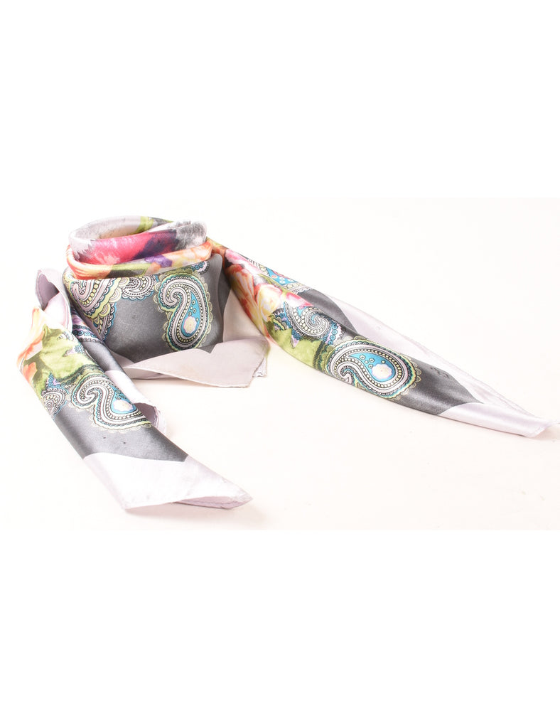 Floral & Paisley Print Head Scarf - L