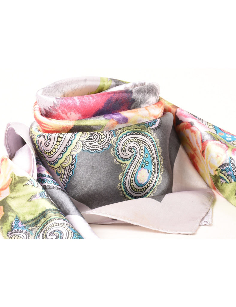 Floral & Paisley Print Head Scarf - L