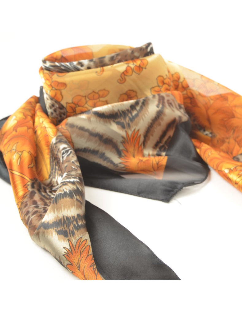 Floral Print Scarf - L